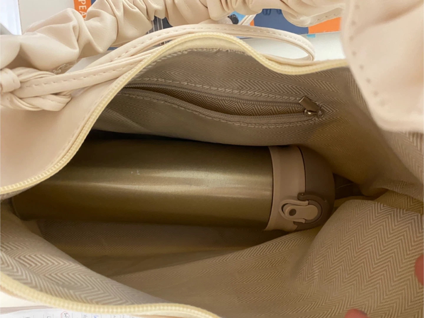 Beige Ruched Handle Bag - photo 3