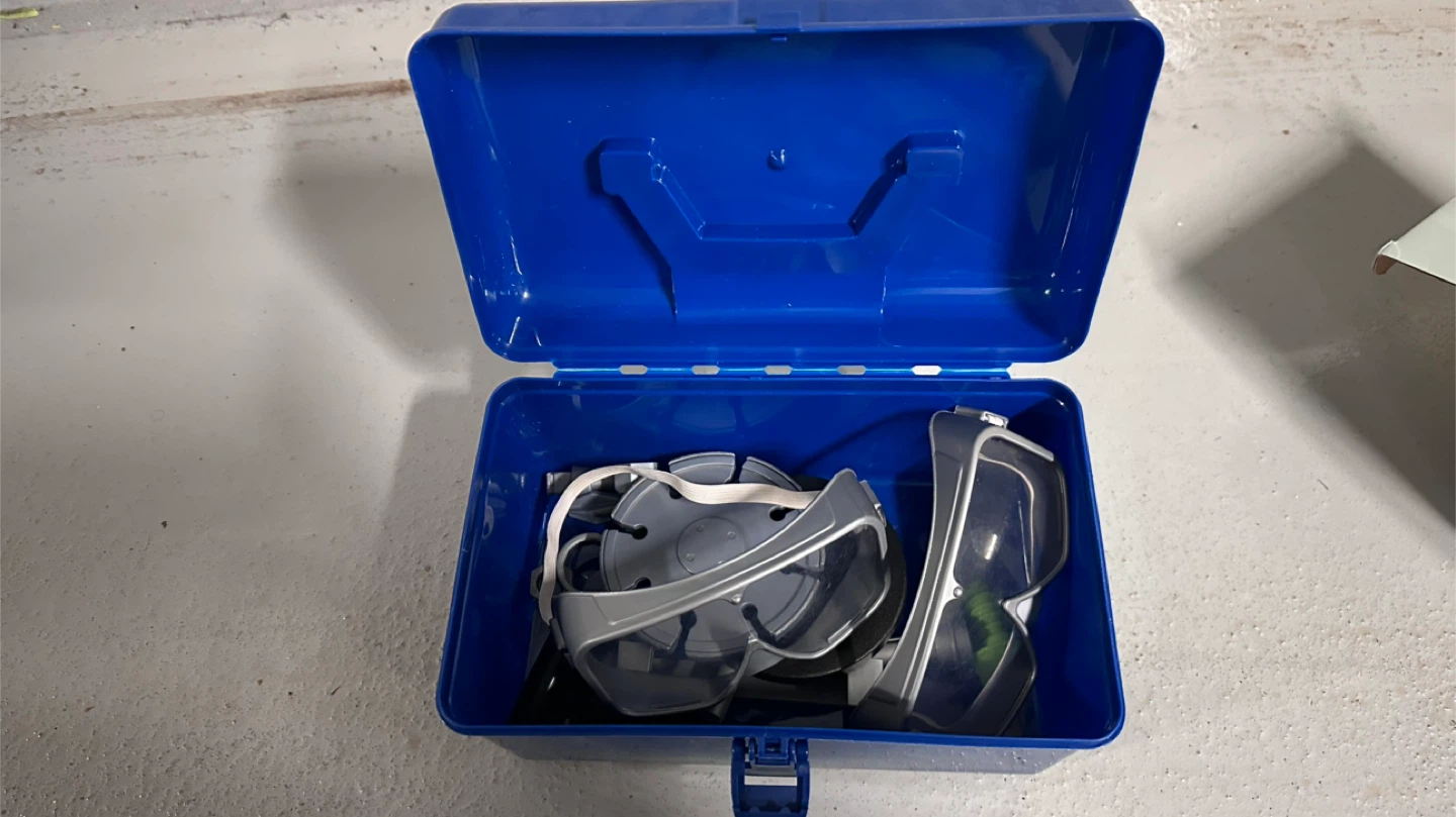 Toolbox with Safety Glasses and Tools - photo 2