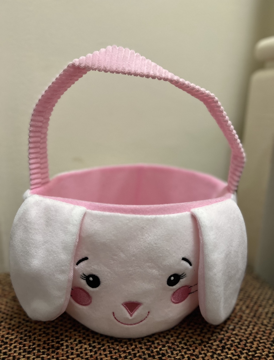Pink & White Easter Bunny Basket