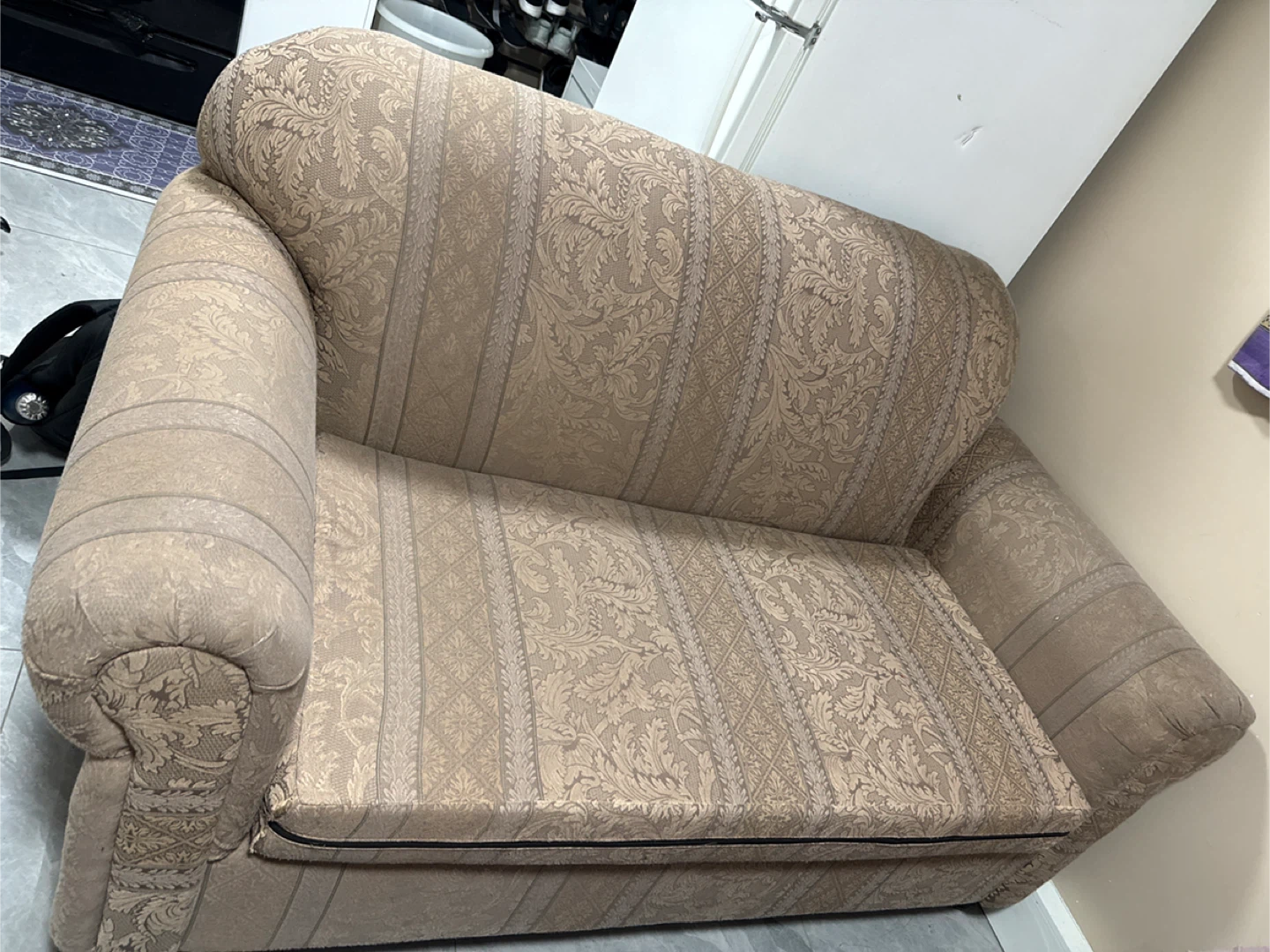 Loveseat Sofa - Neutral Pattern