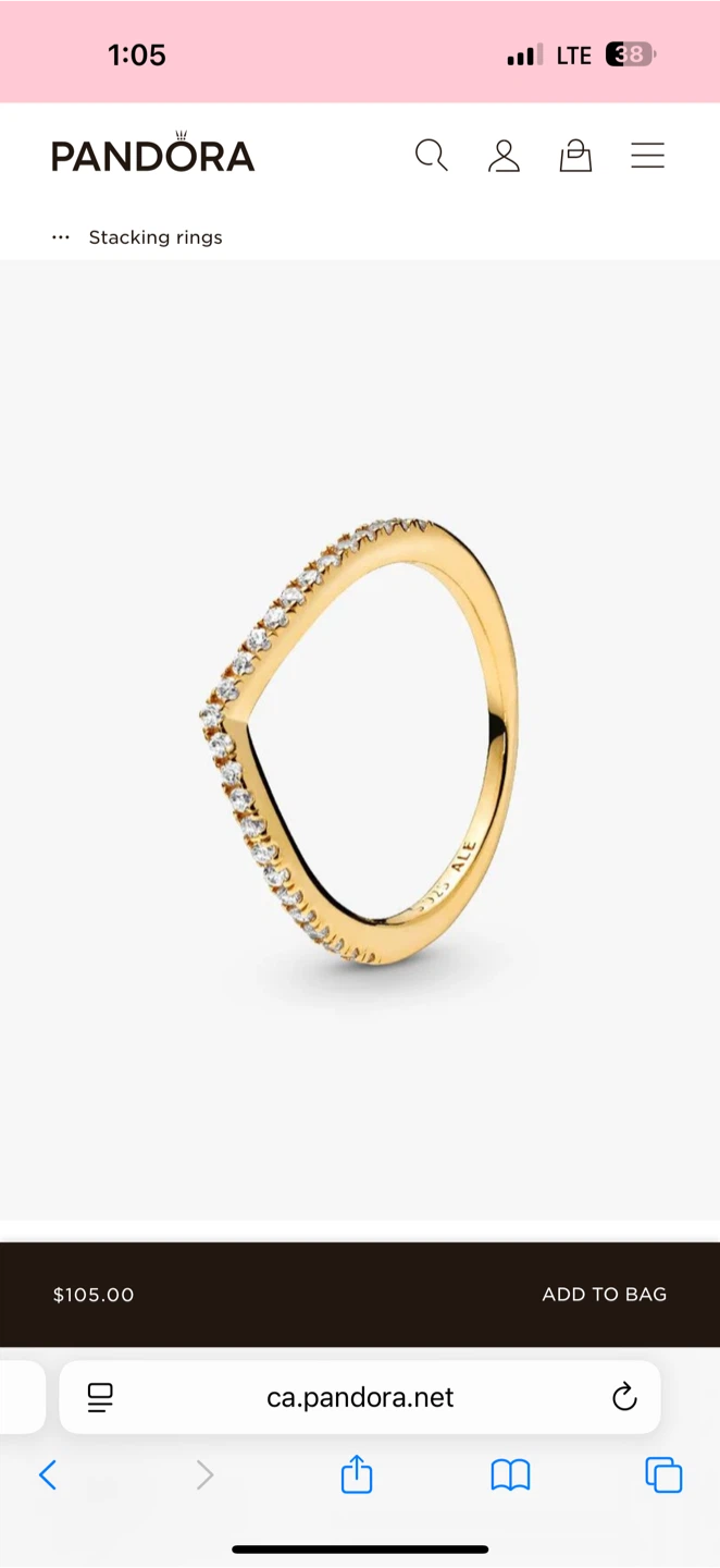 Pandora Wishbone Stacking Ring - photo 2