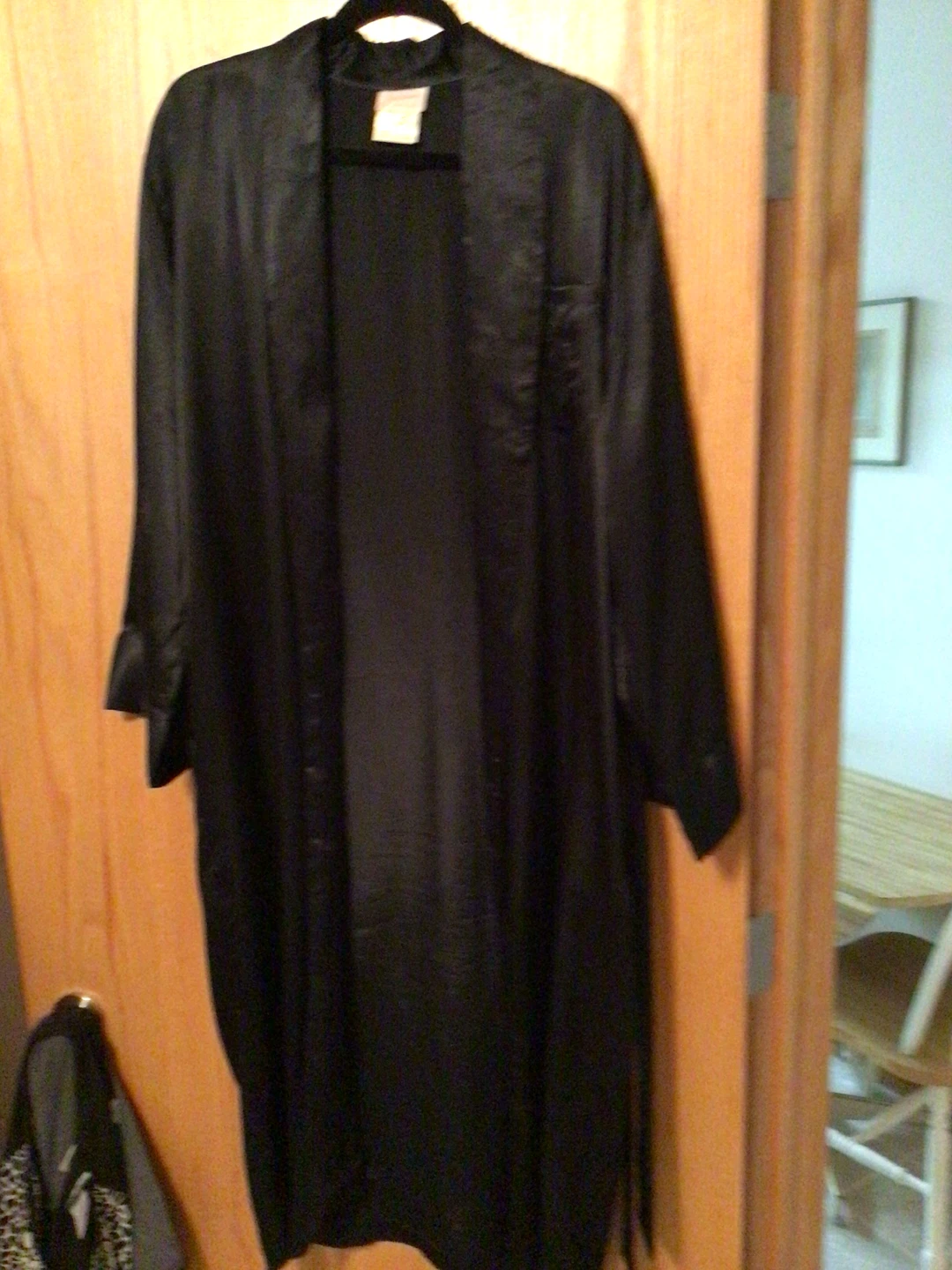 Black Satin Robe Jessica - photo 3
