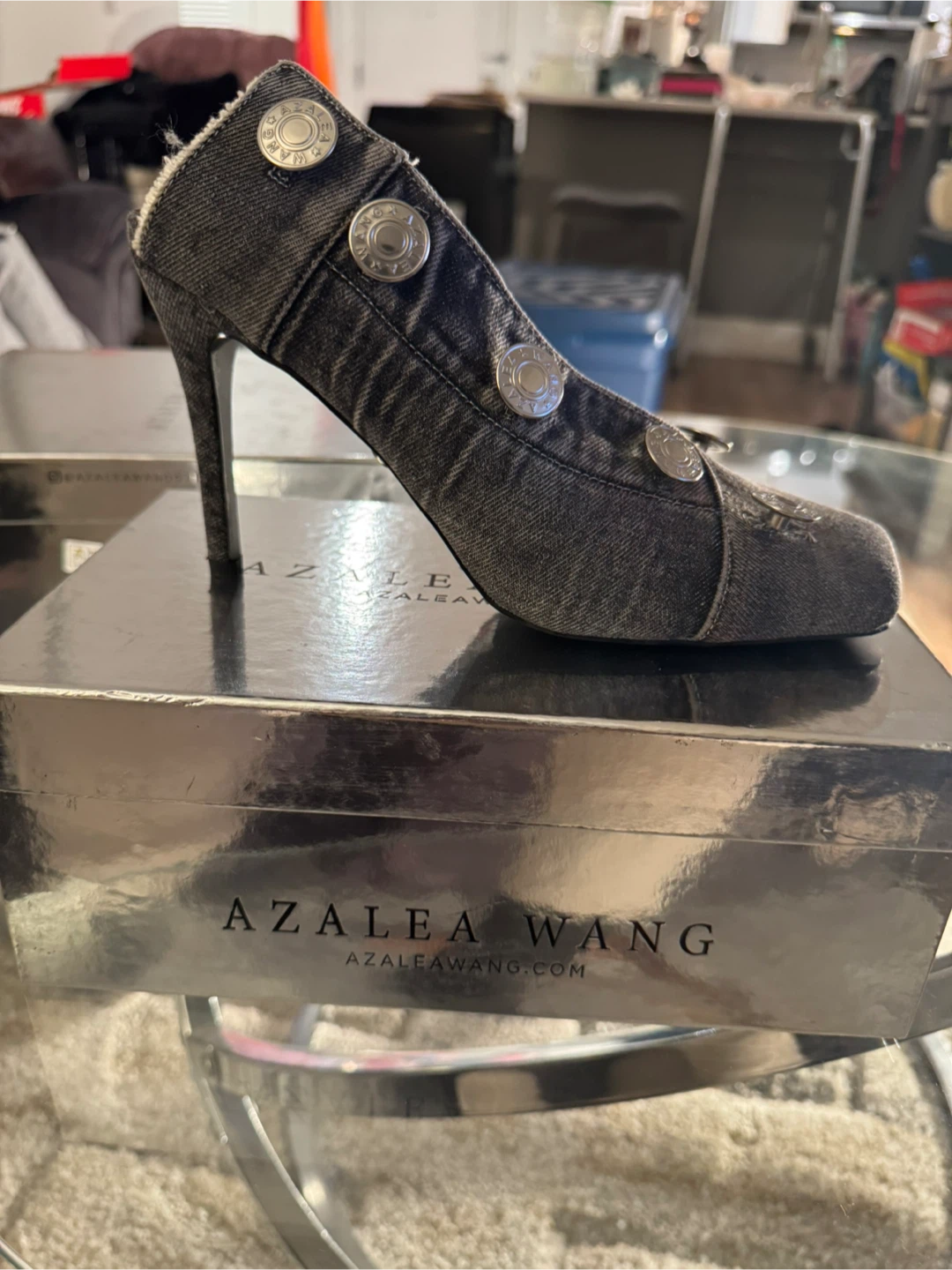 Azalea Wang Akira Denim Heels - US Size 7.5 - photo 4