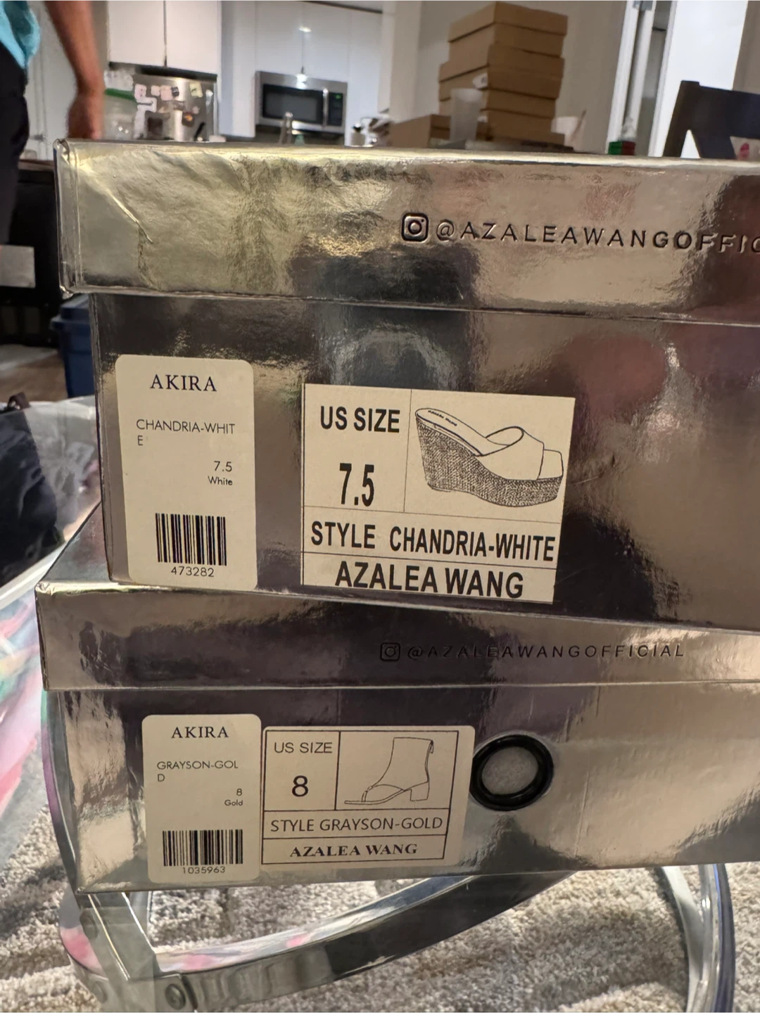 Azalea Wang Chandria White Wedge Heels - Size 7.5