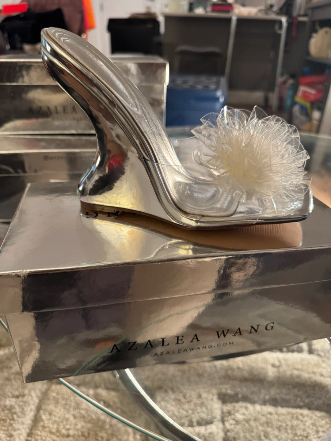 Azalea Wang Akira Umbria-Silver Heels - US Size 8