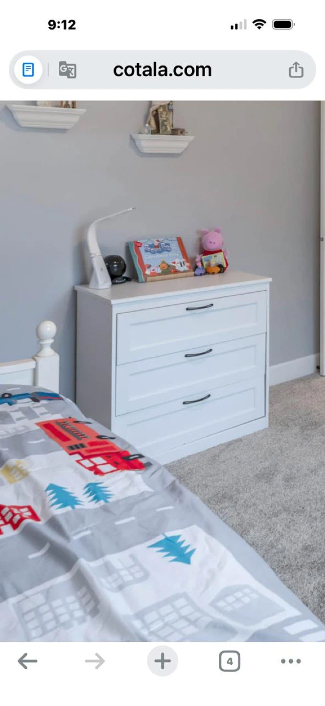 White 3-Drawer Dresser