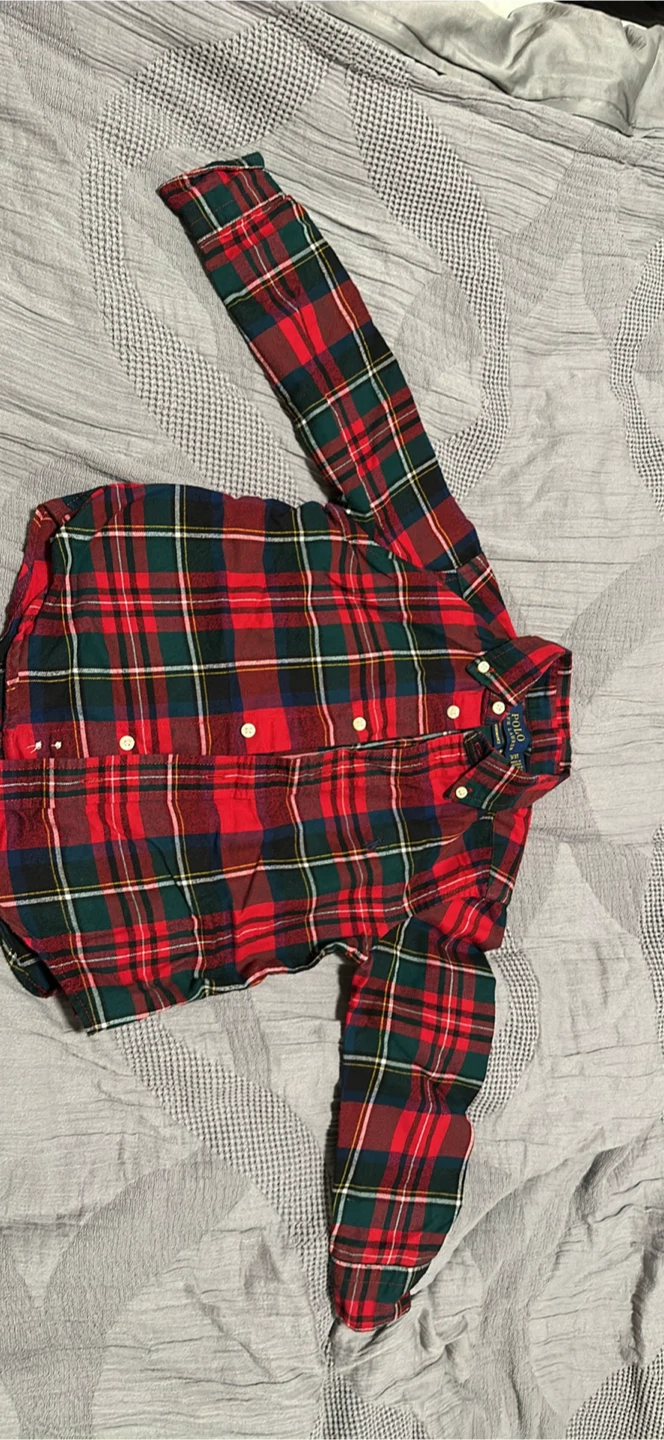Ralph Lauren Red Plaid Flannel Shirt size 3T - photo 2