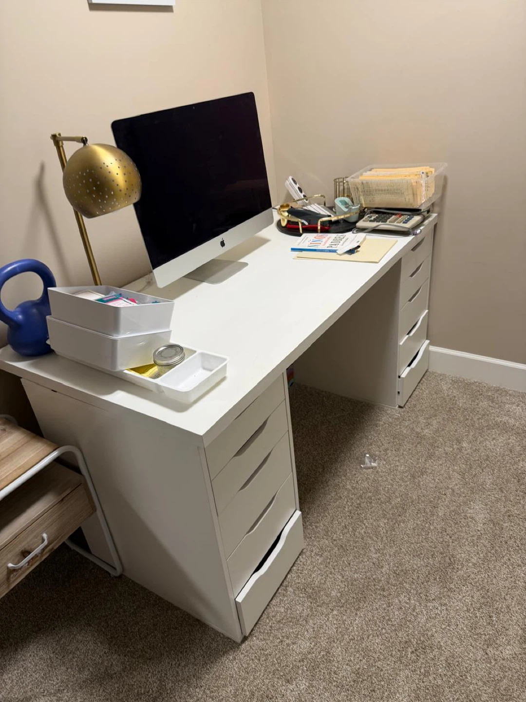 White Desk with Drawers