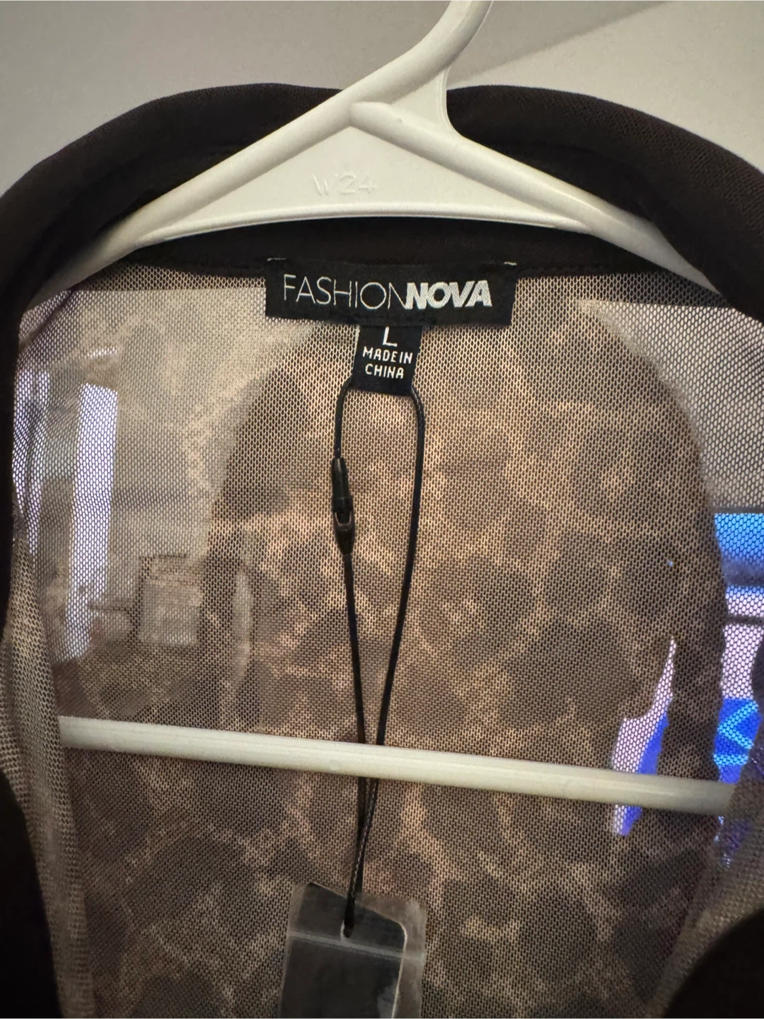 Fashion Nova Leopard Print Bodysuit - Size L