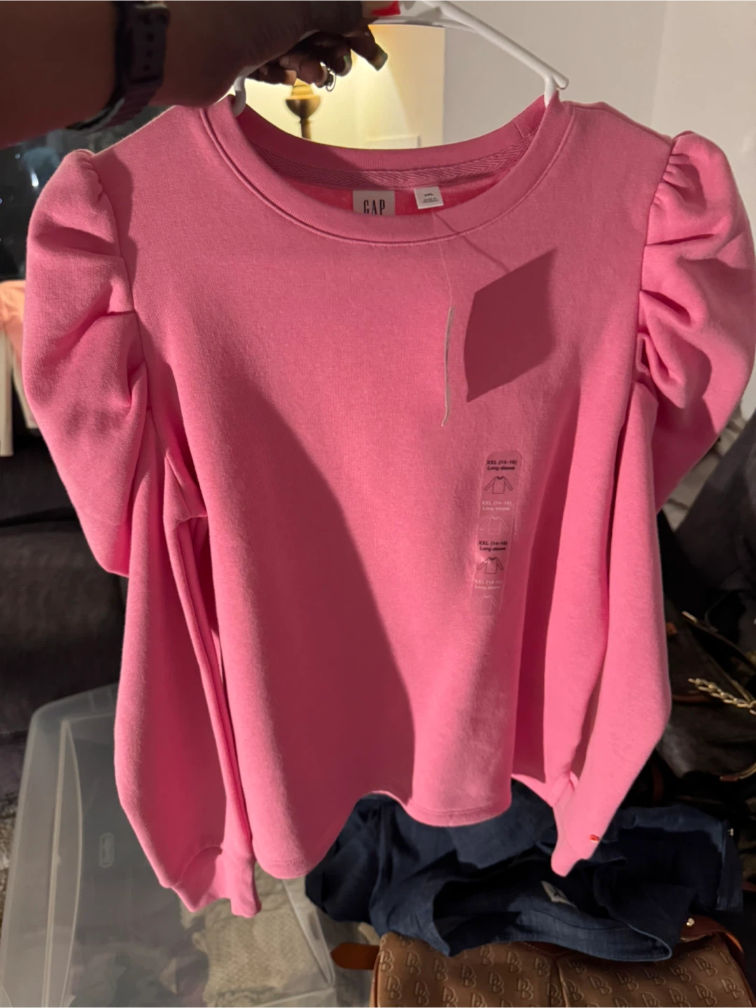 GAP Kids Pink Puff Sleeve Sweatshirt - XXL (14-16) - photo 4