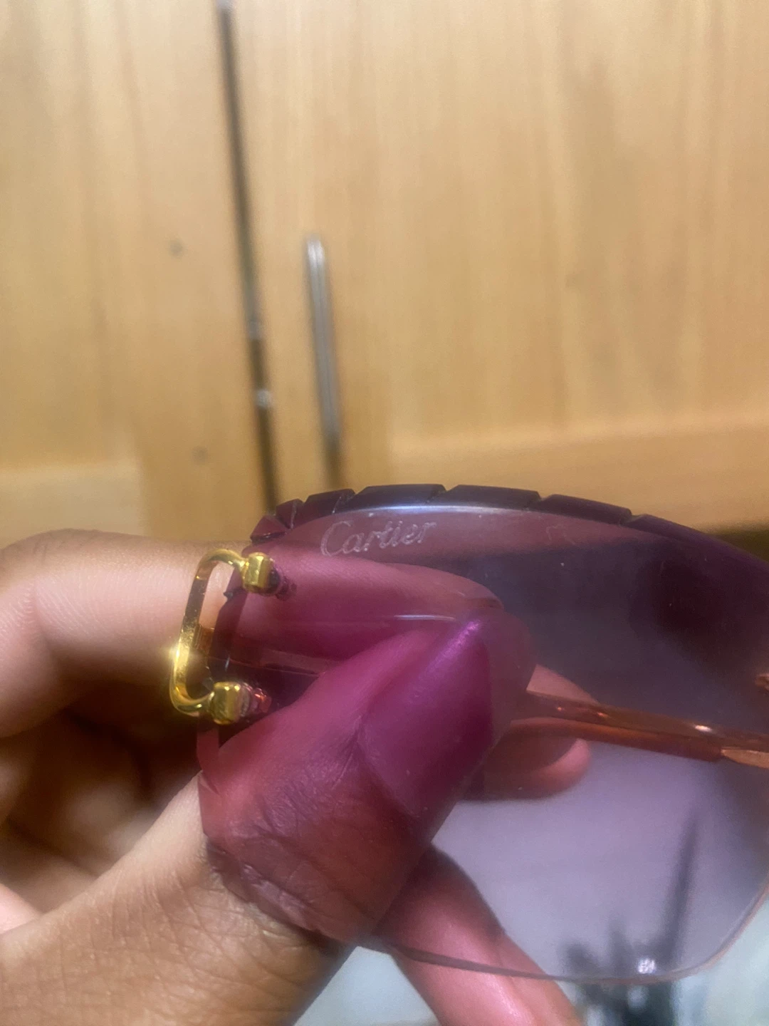 Diamond cut cognac Cartier Sunglasses with Case - photo 4