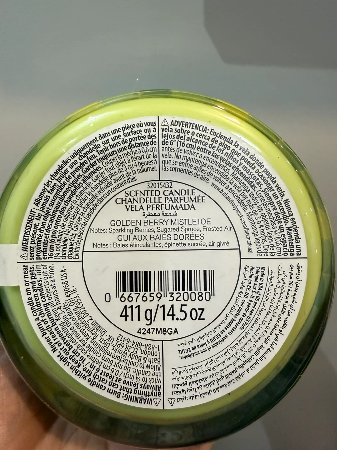 Bath & Body Works 3-wick candle: Golden Berry Mistletoe - photo 2