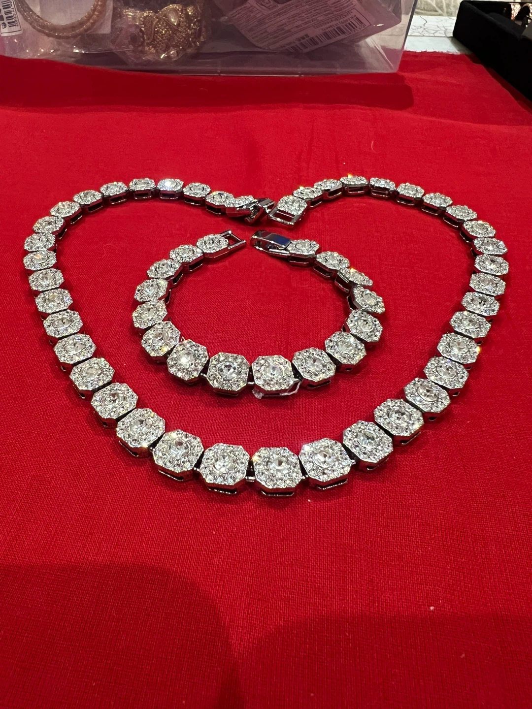 Unisex tennis- Silver Necklace & Bracelet Set