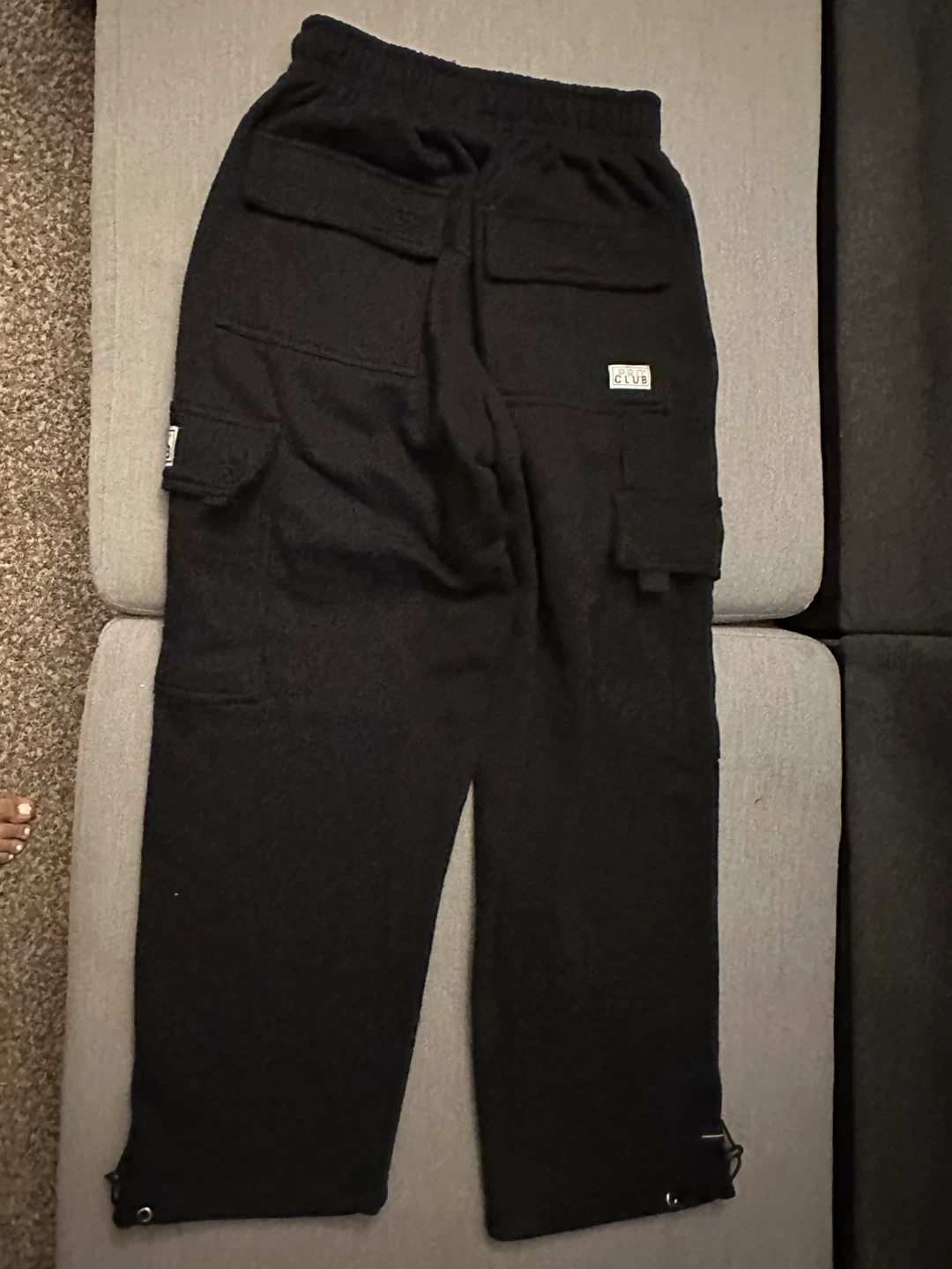 Pro Club Black Cargo Sweatpants - Size S - photo 4