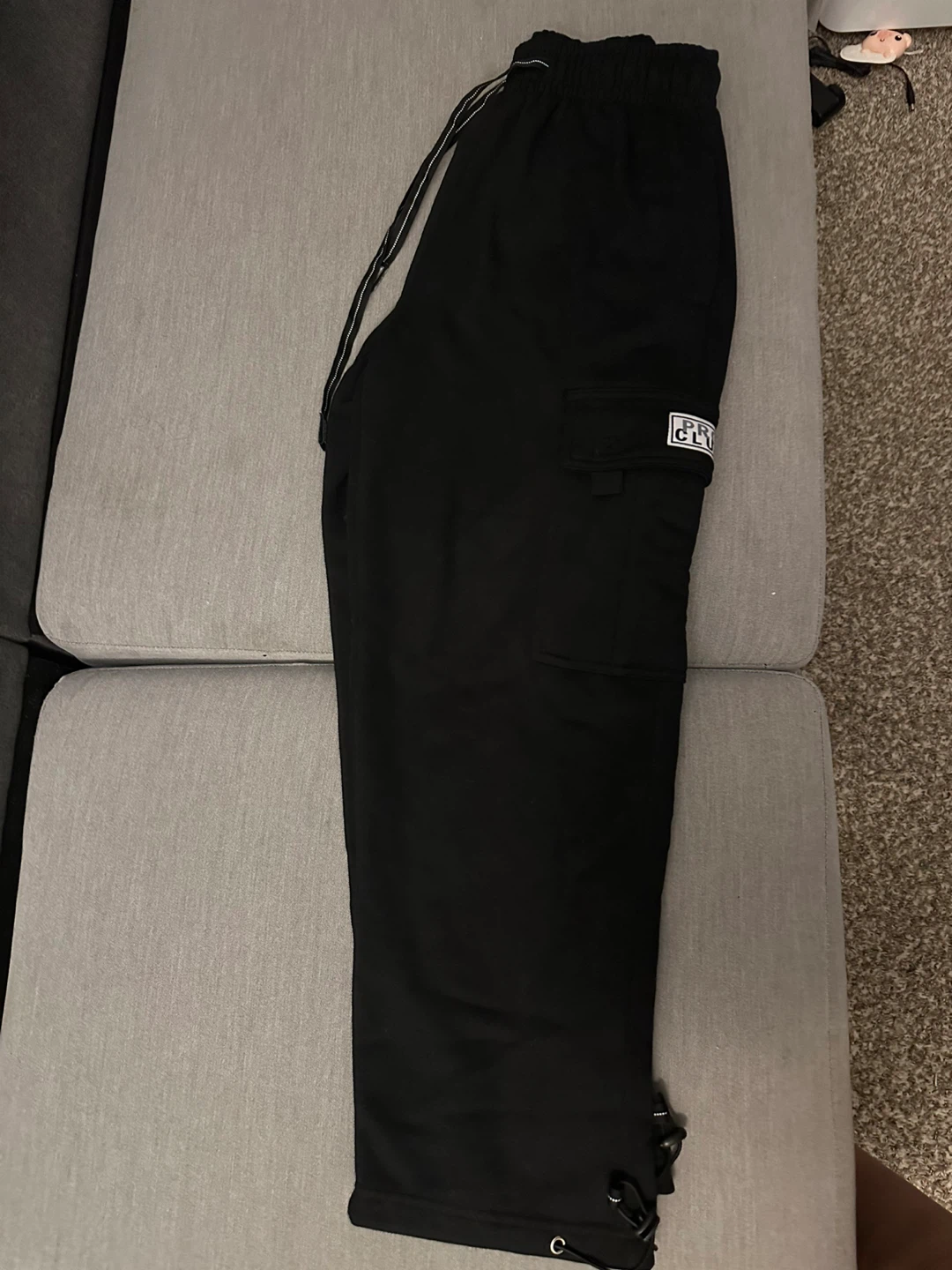 Pro Club Black Cargo Sweatpants - Size S