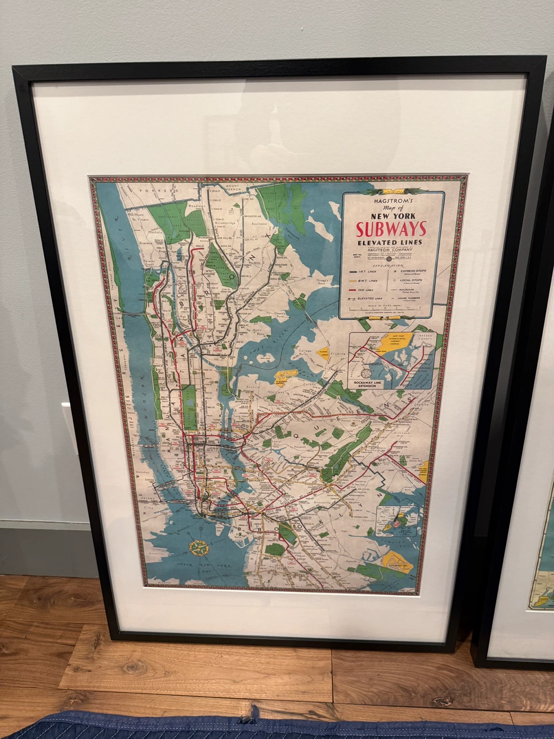 Framed Vintage Map of Brooklyn & NY Subway - photo 3