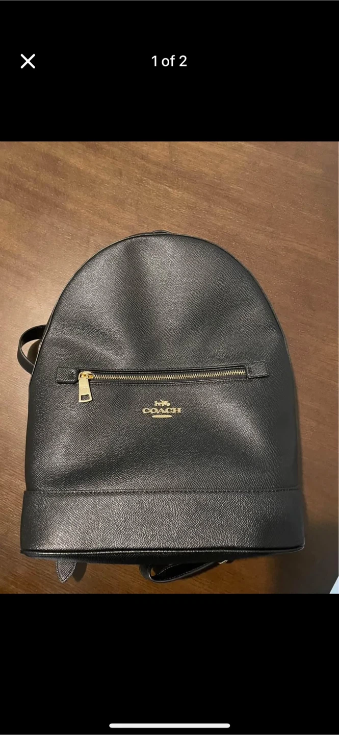 Coach Black Leather Dome Backpack