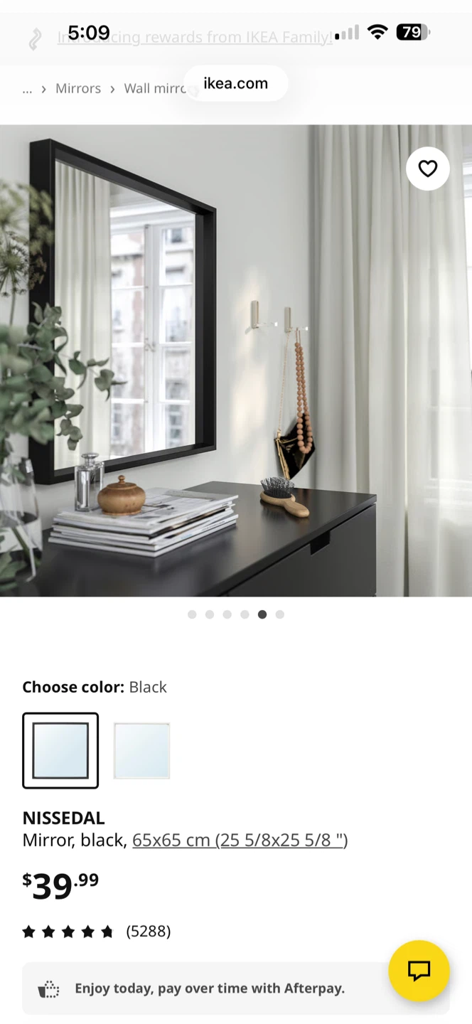 IKEA Nissedal Mirror - Black, 65x65cm - photo 2