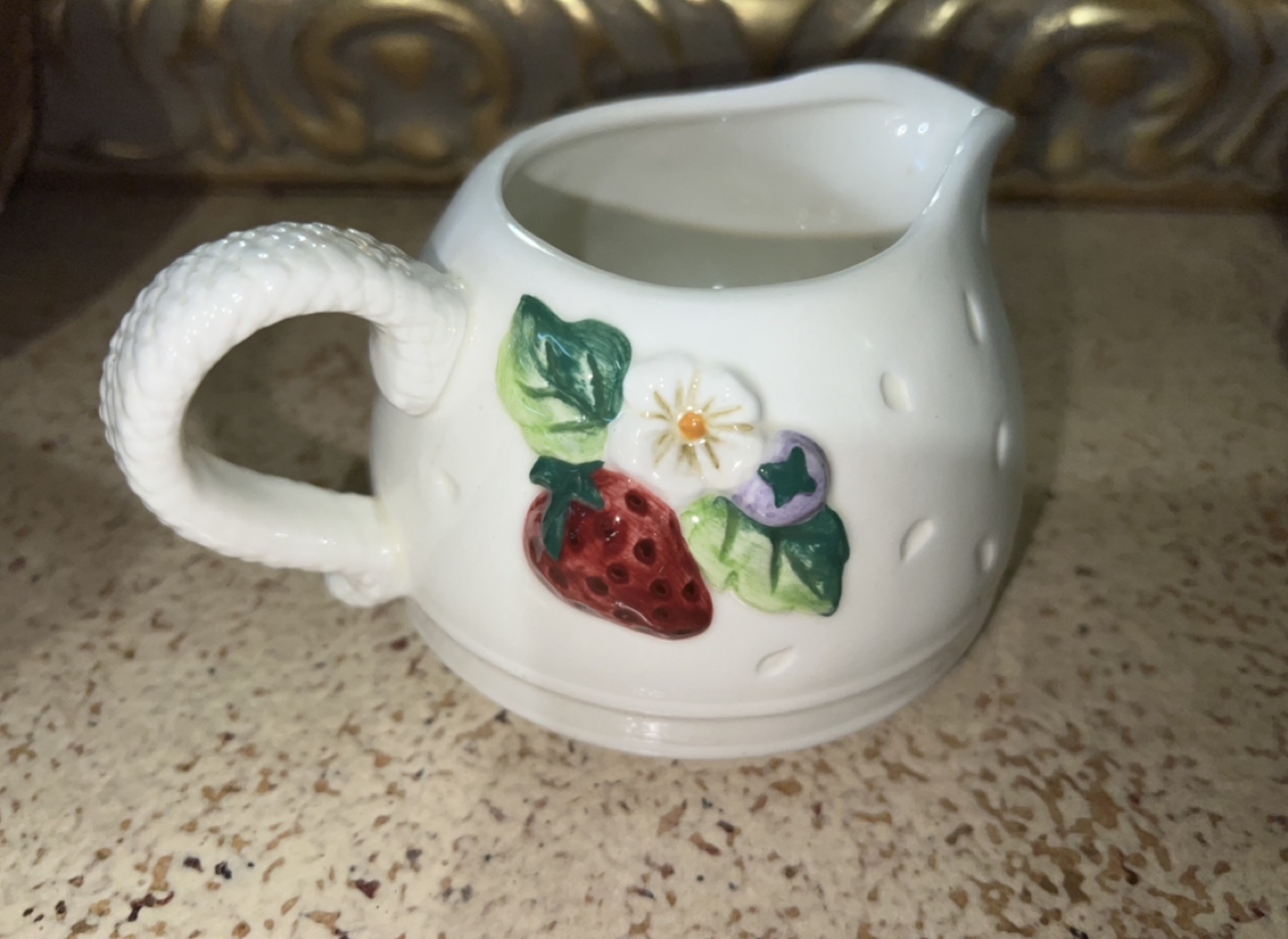 Ceramic Creamer Pitcher with Strawberry Design - photo 2