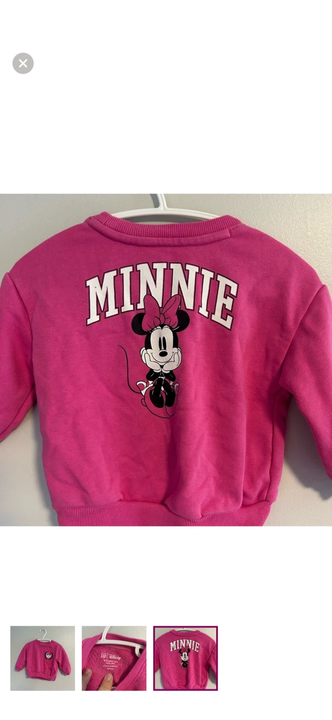 Gap Baby Disney Minnie Mouse Pink Sweatshirt 6-12 Months - photo 3