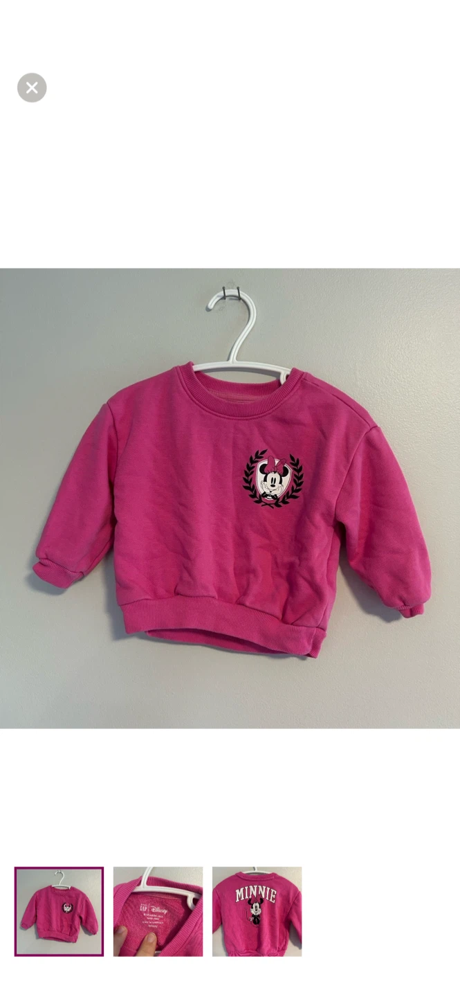 Gap Baby Disney Minnie Mouse Pink Sweatshirt 6-12 Months