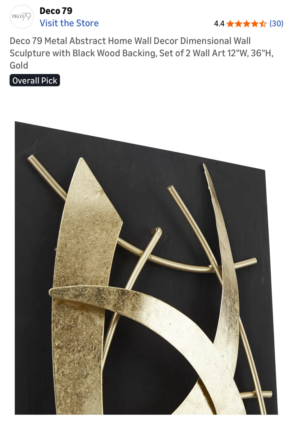 $65 Brand New Deco 79 Metal Abstract Wall Decor - Set of 2 - photo 3