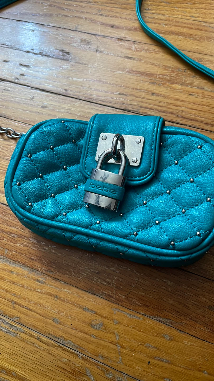 Bebe Quilted Teal Crossbody Bag