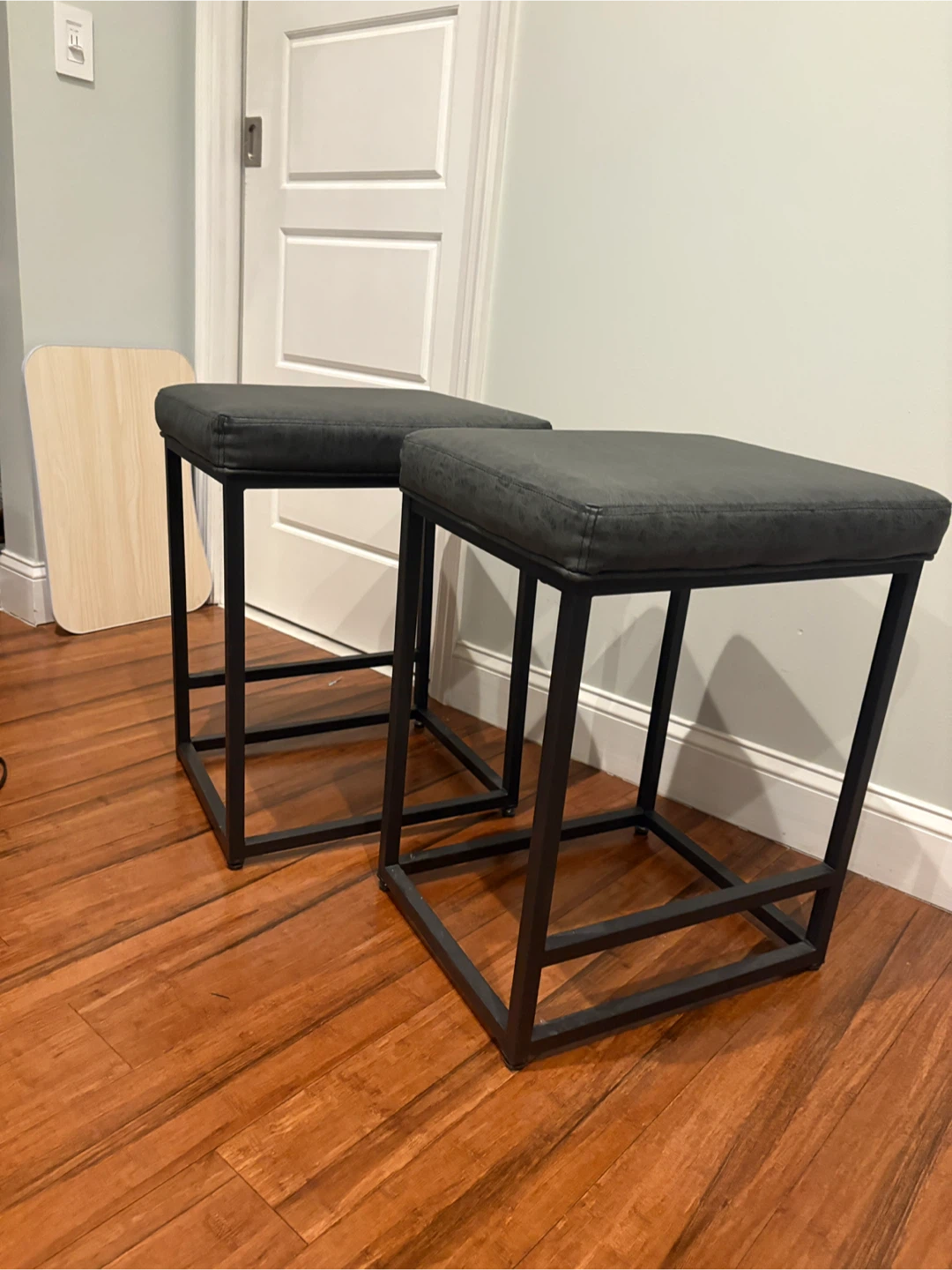 Set of 2 Gray Bar Stools