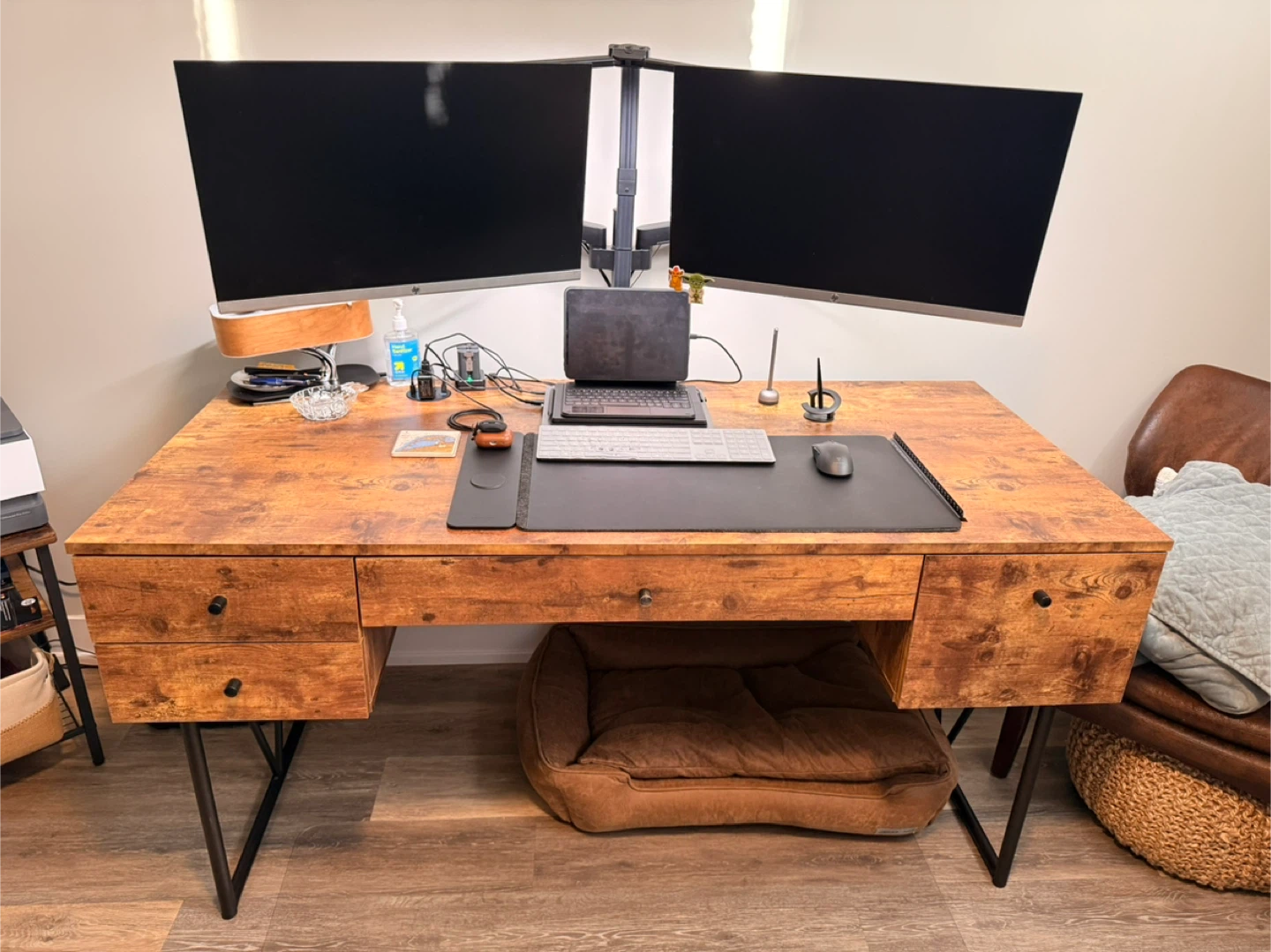 Rustic Brown Wooden Desk