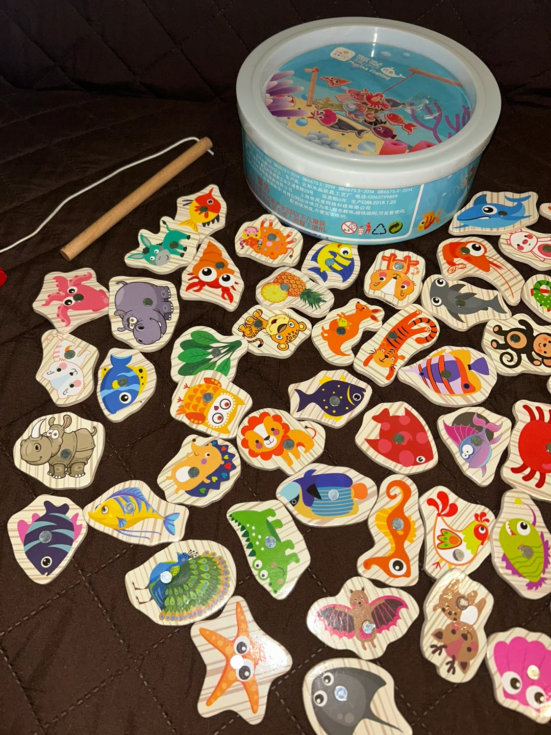 Montessori Wooden Fishing toy 57 pieces 🥕 - photo 3