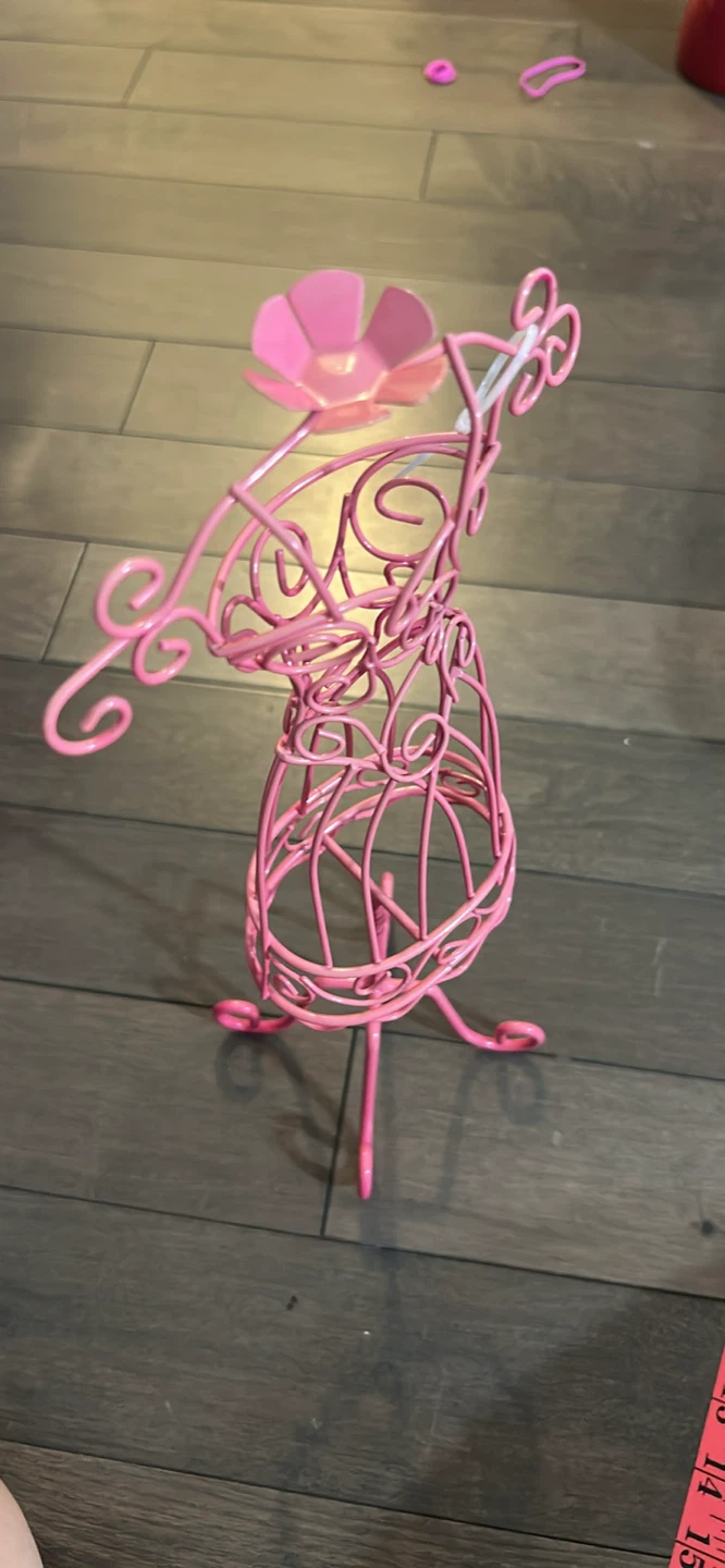 Pink Metal Dress Form Jewelry Holder - photo 3