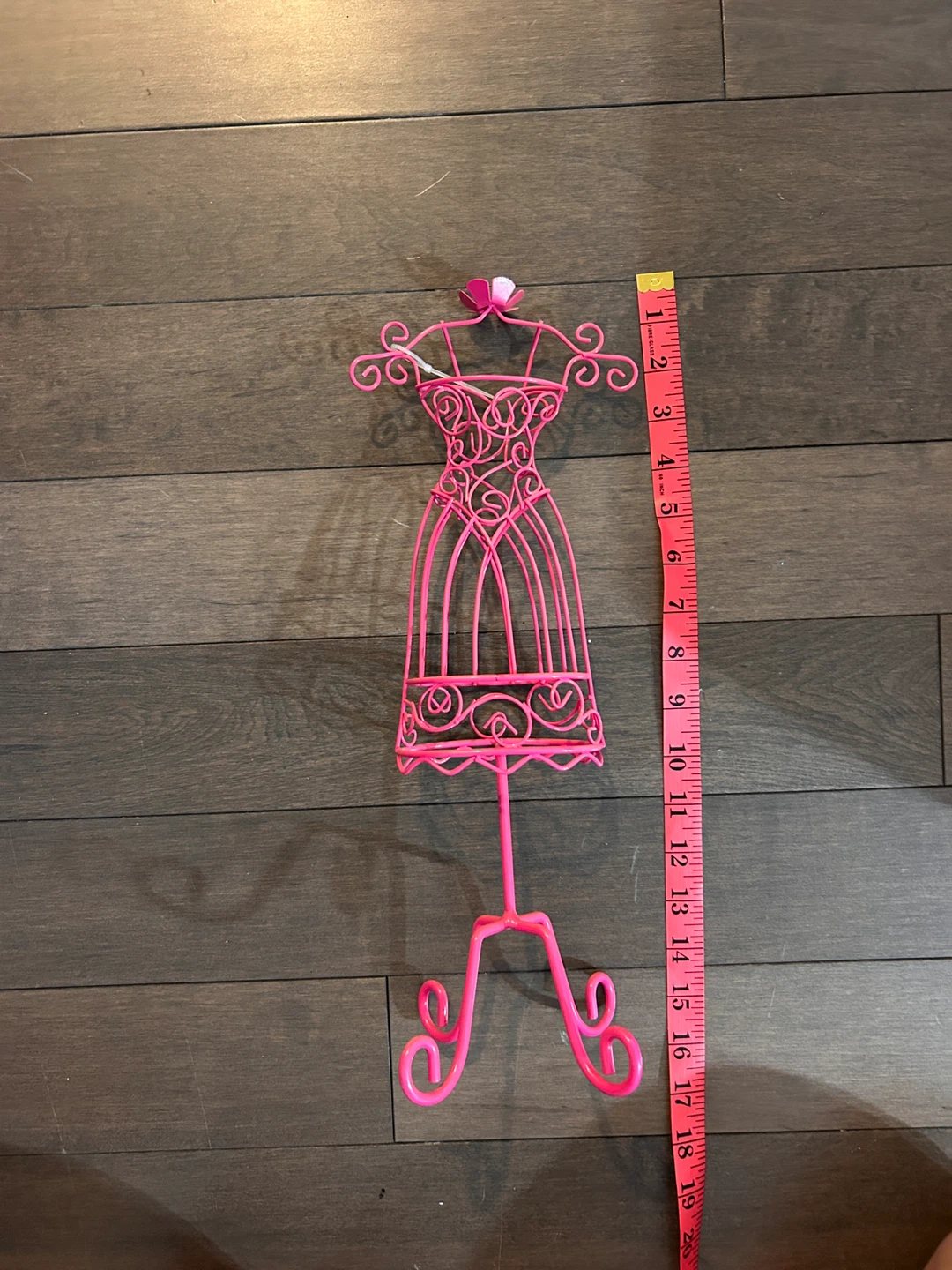 Pink Metal Dress Form Jewelry Holder