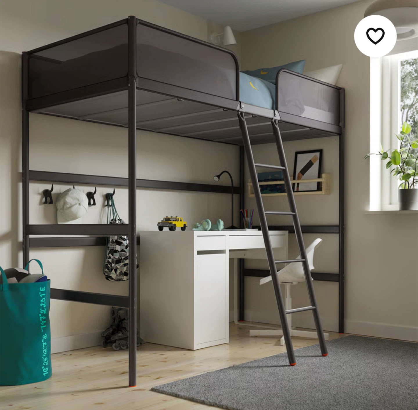 IKEA Loft Bed Frame with Desk
