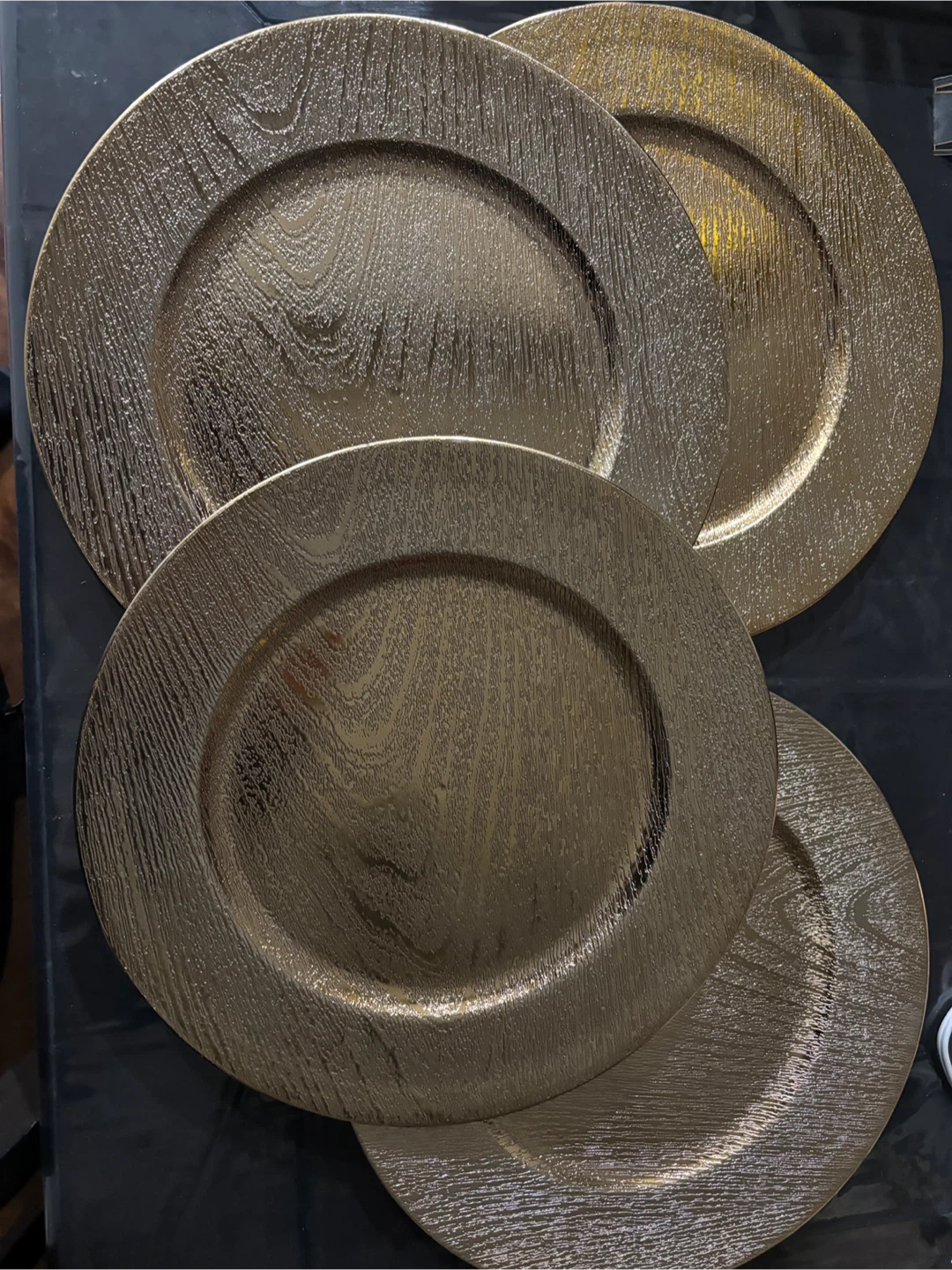 Brand New Gold Charger Plates - Set of 4