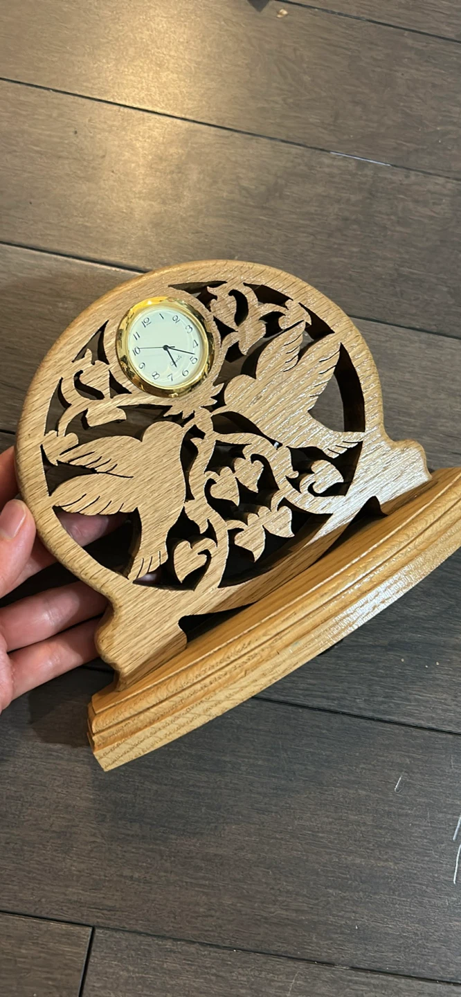 Wooden Dove Desk Clock
