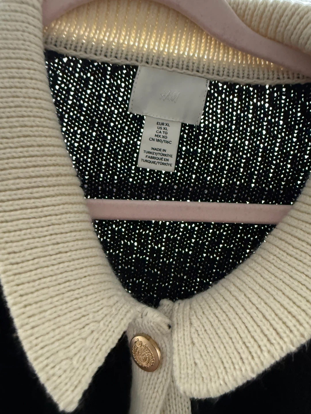 H&M Black & Cream Cardigan - Size XL - photo 2