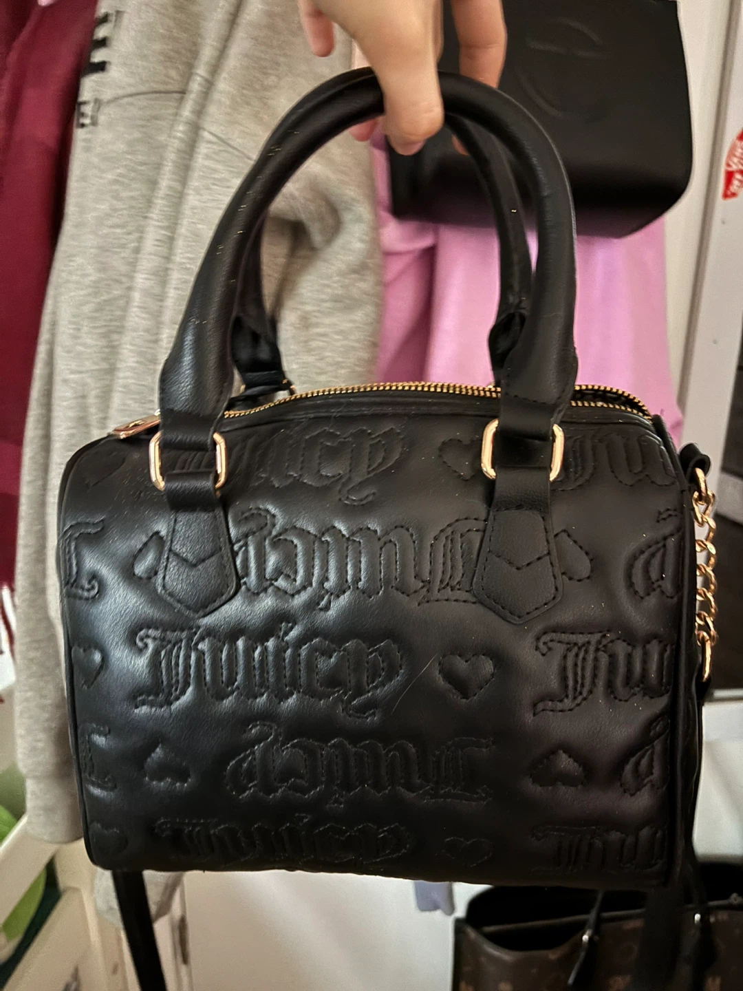Juicy Couture Black Embossed Barrel Satchel - photo 3