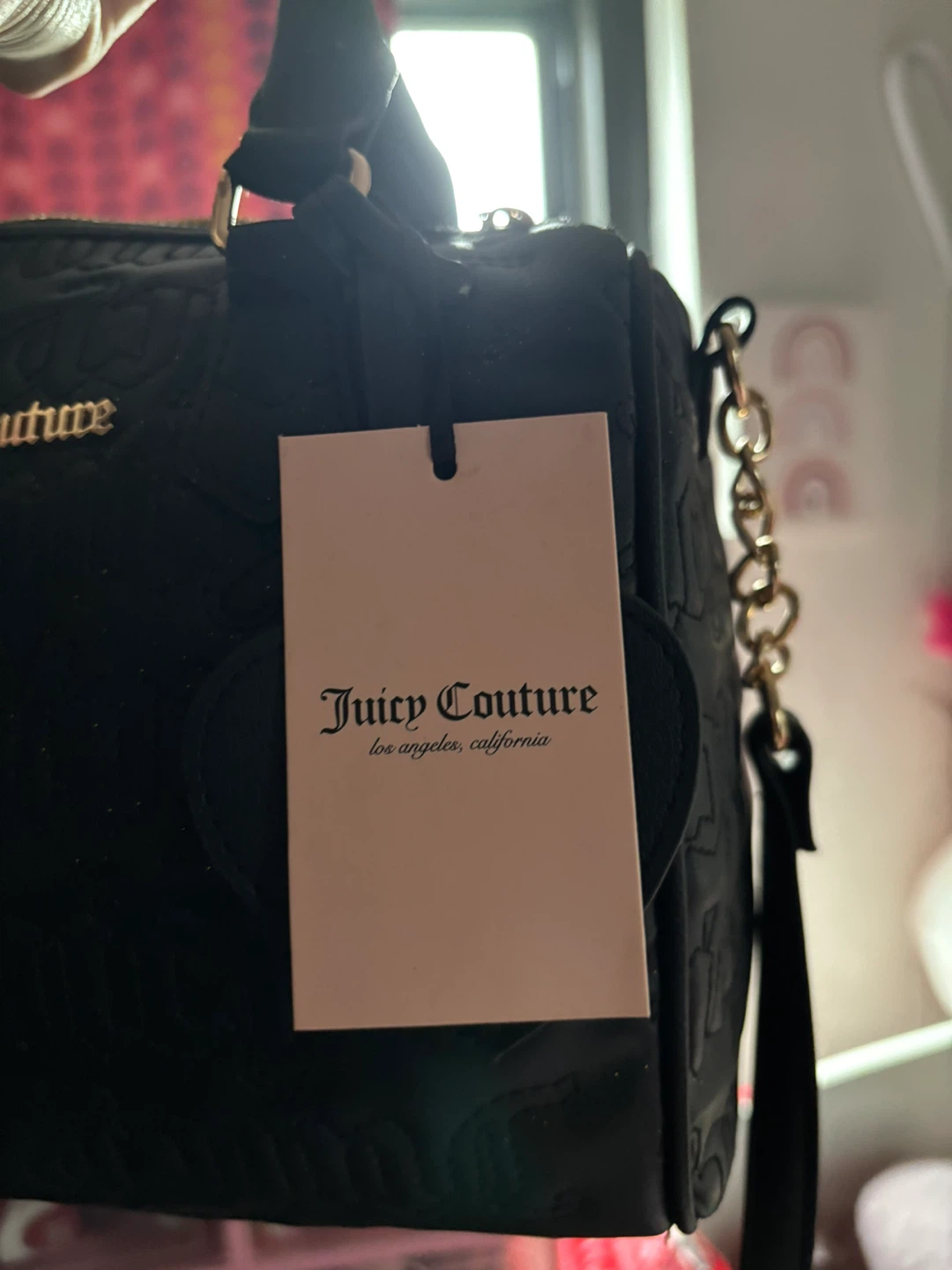 Juicy Couture Black Embossed Barrel Satchel - photo 5