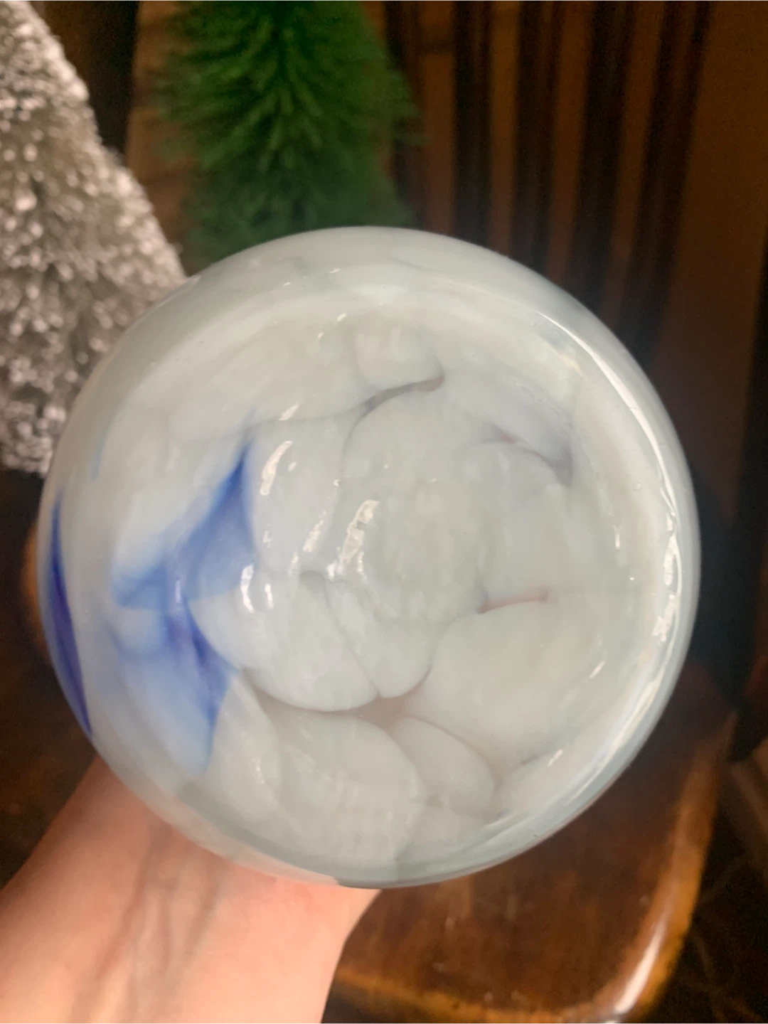 Blue & White Handblown Art Glass Vase🥕 - photo 3