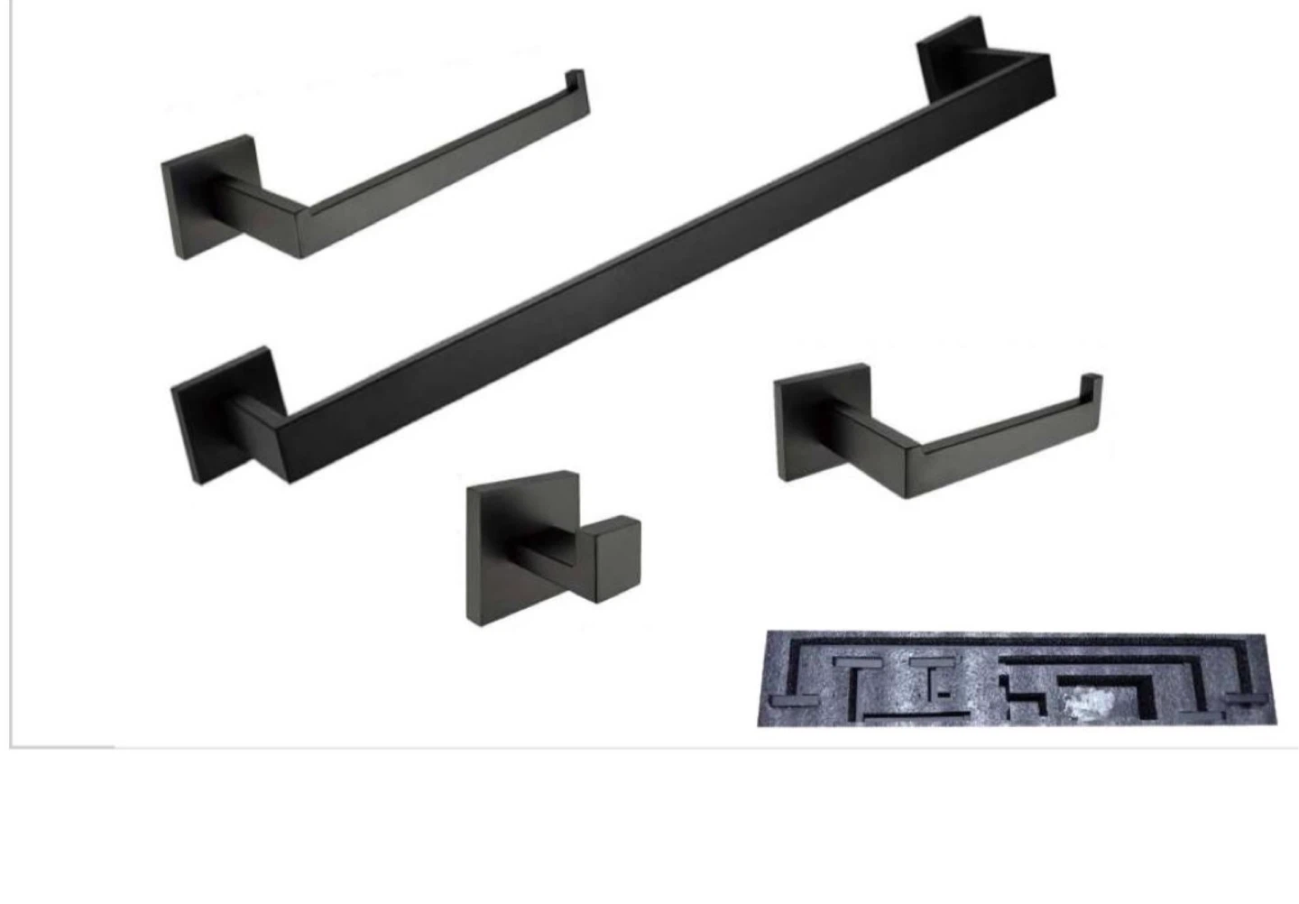 Matte Black Bathroom Hardware Set - 5 Piece - photo 4
