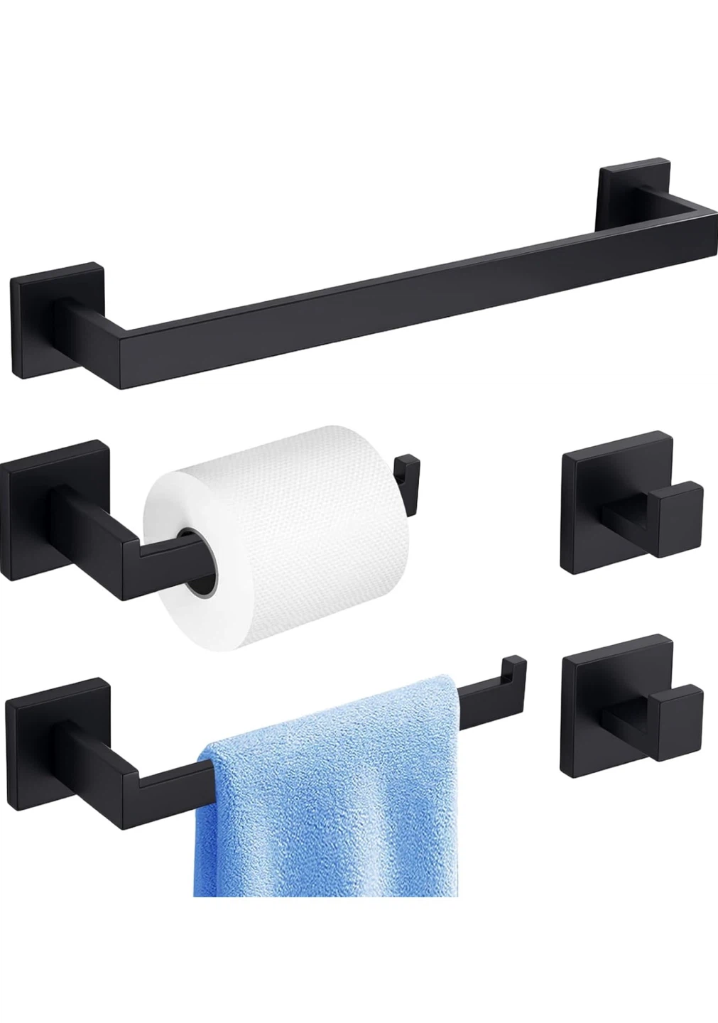 Matte Black Bathroom Hardware Set - 5 Piece - photo 5