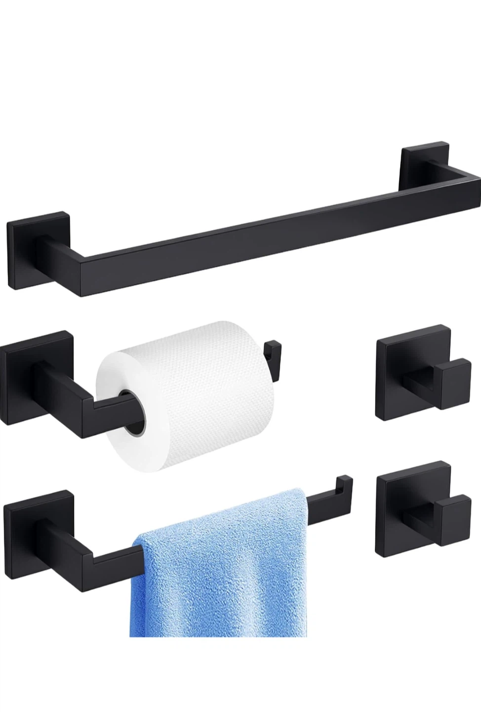 Matte Black Bathroom Hardware Set - 5 Piece - photo 2