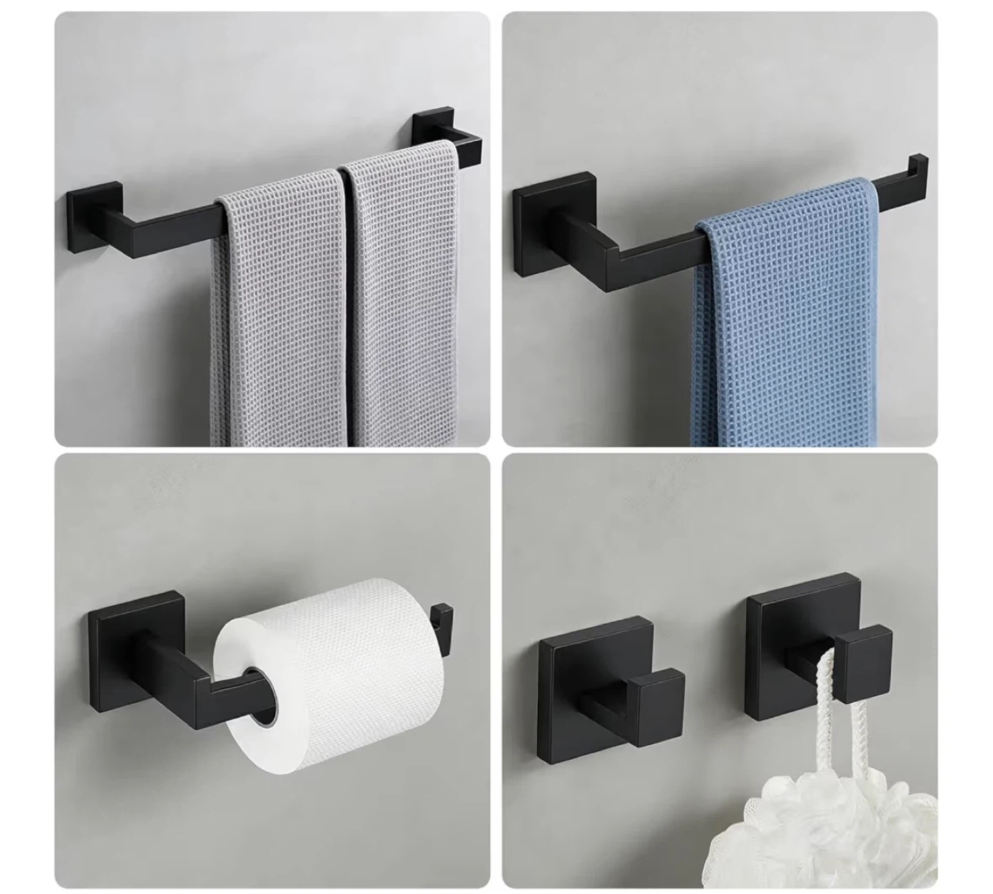 Matte Black Bathroom Hardware Set - 5 Piece - photo 3