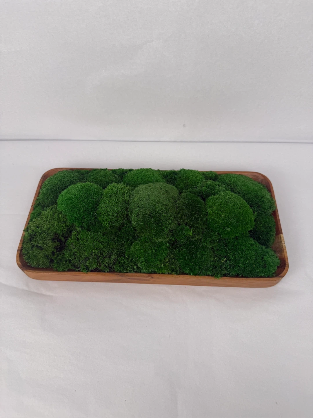 Moss Wall Art in Wood Tray Centrepiece