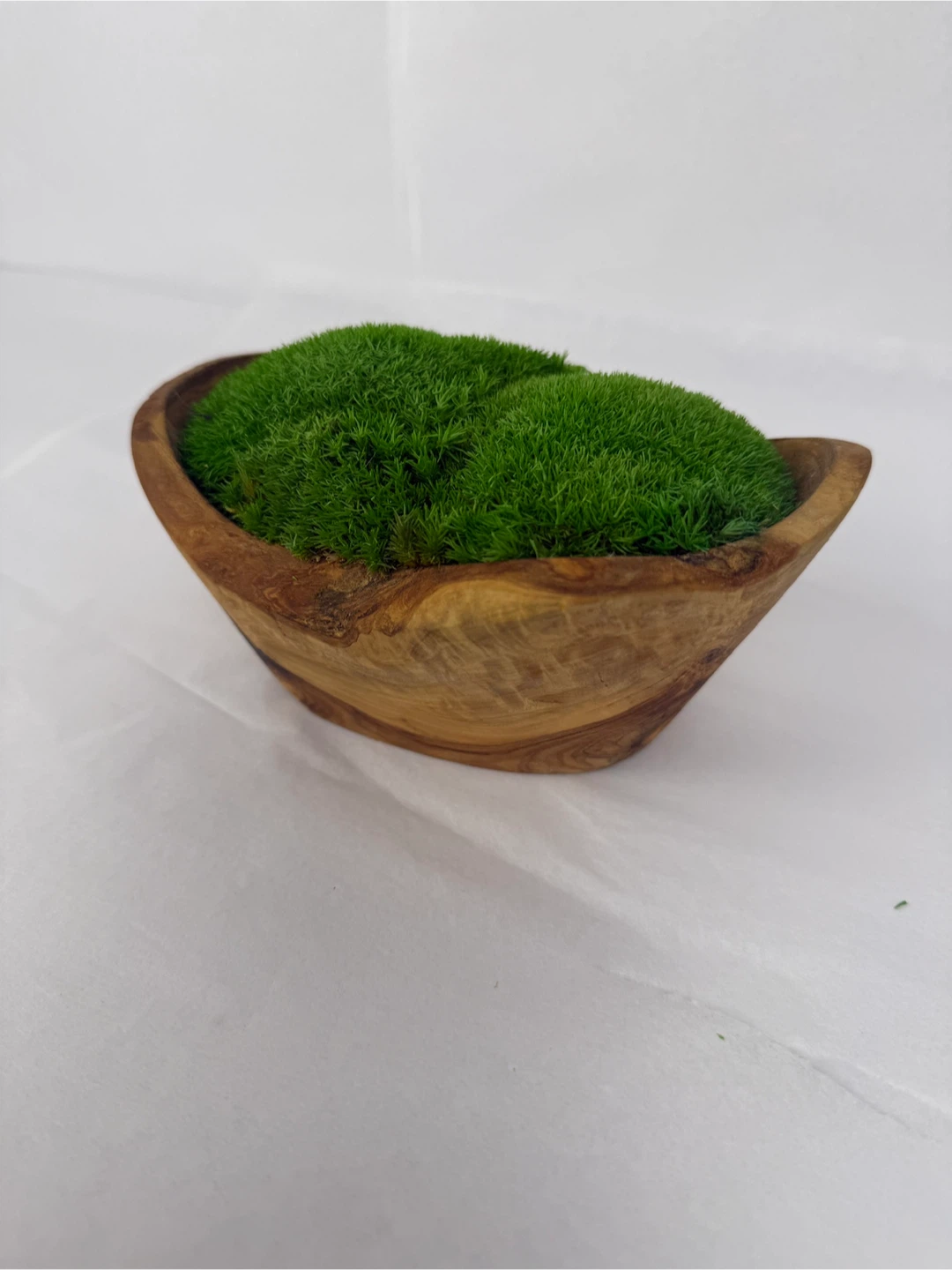 Moss in Wooden Centrepiece