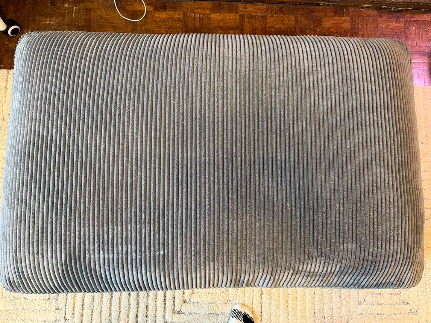 Corduroy Ottoman - Grey - photo 3
