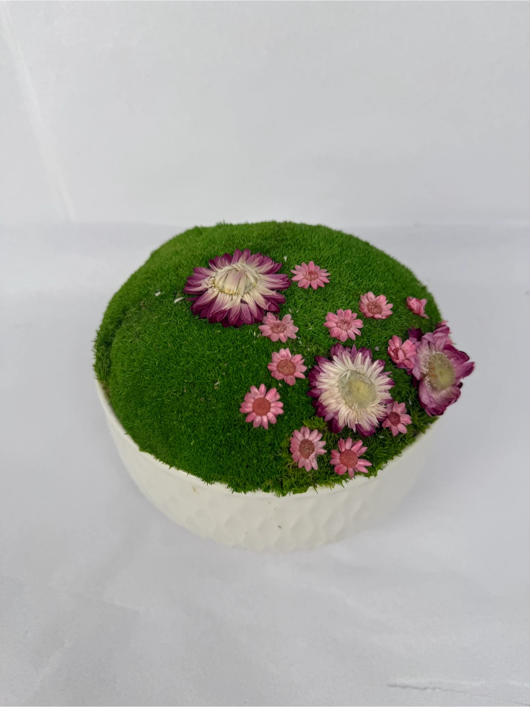 Moss and Floral Arrangement in Bowl - photo 3