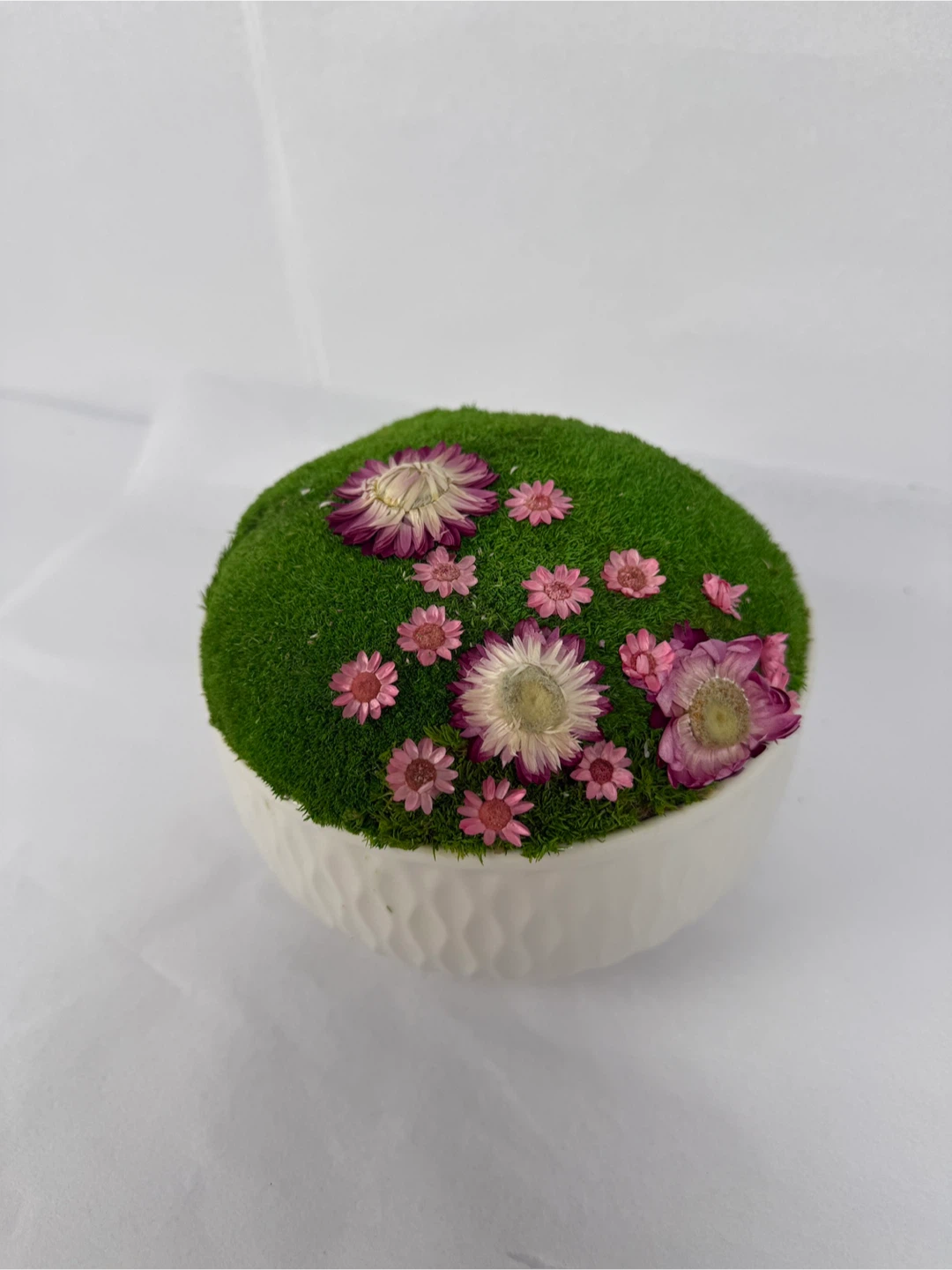 Moss and Floral Arrangement in Bowl - photo 2