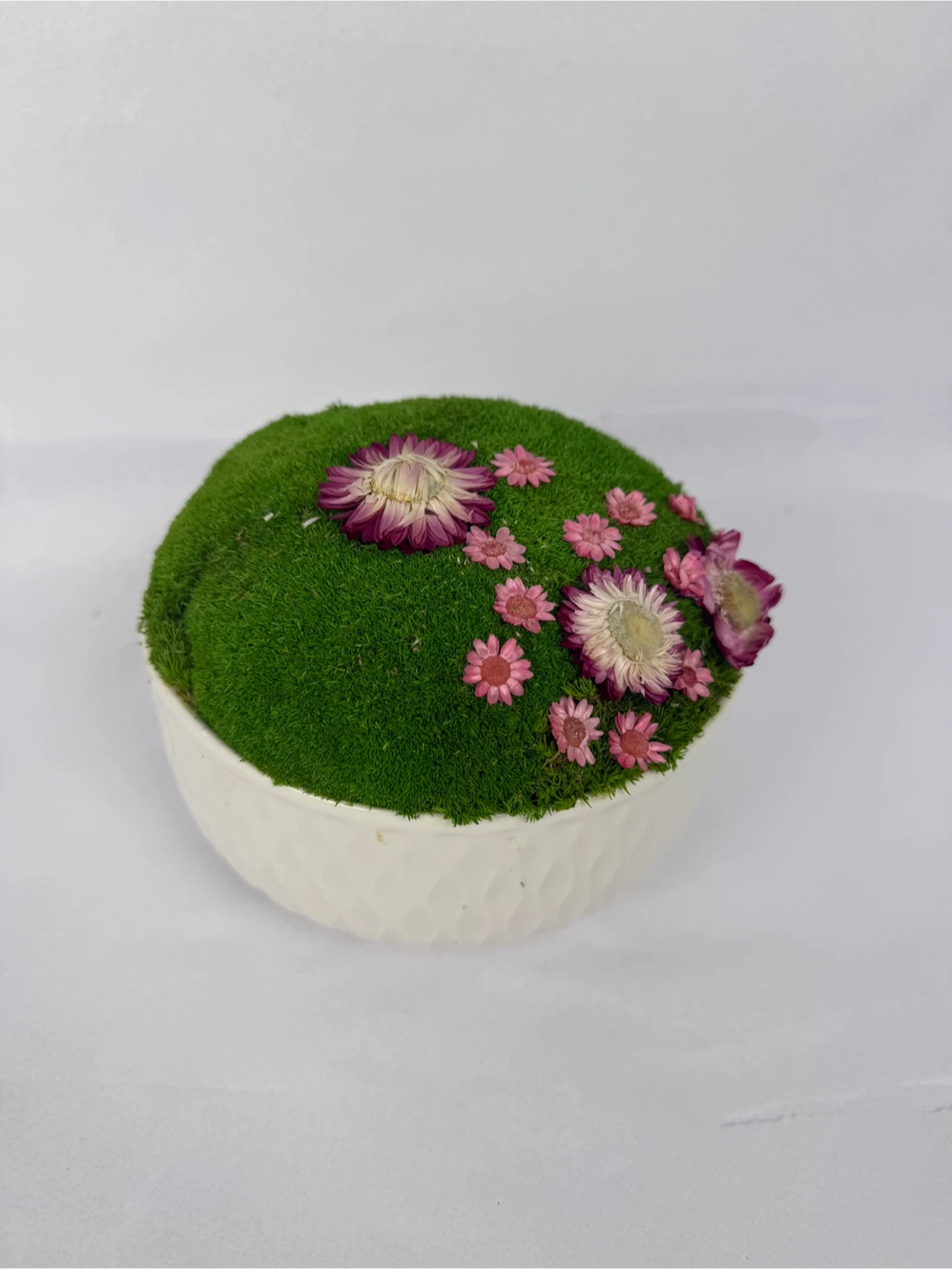 Moss and Floral Arrangement in Bowl