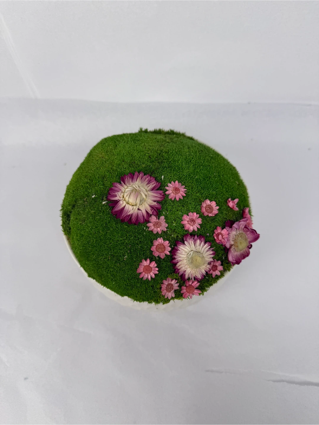 Moss and Floral Arrangement in Bowl - photo 4
